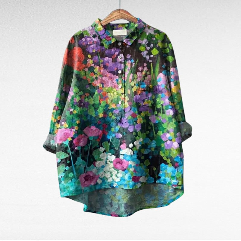 THERESY | Elegant Summer Linen Blouse – House Of Aoife Kinsale