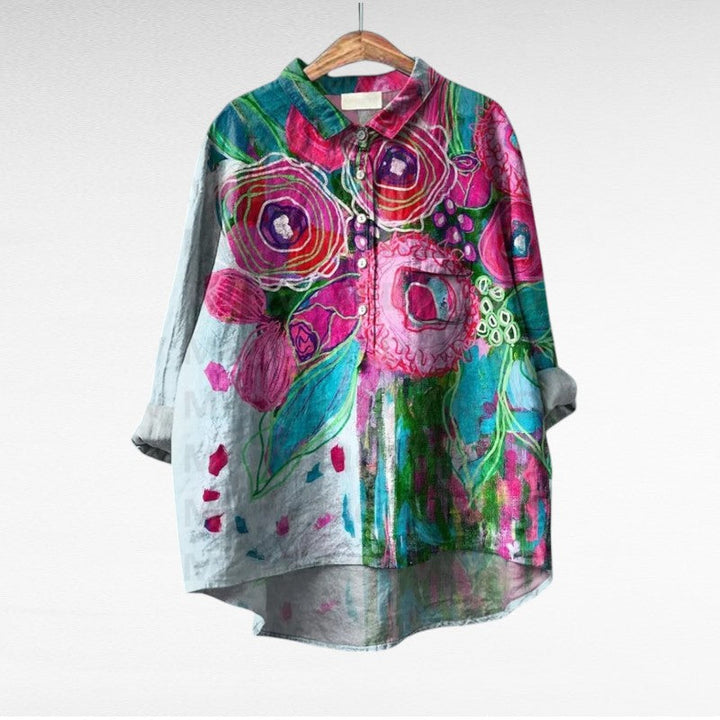THERESY | Elegant Summer Linen Blouse – House Of Aoife Kinsale