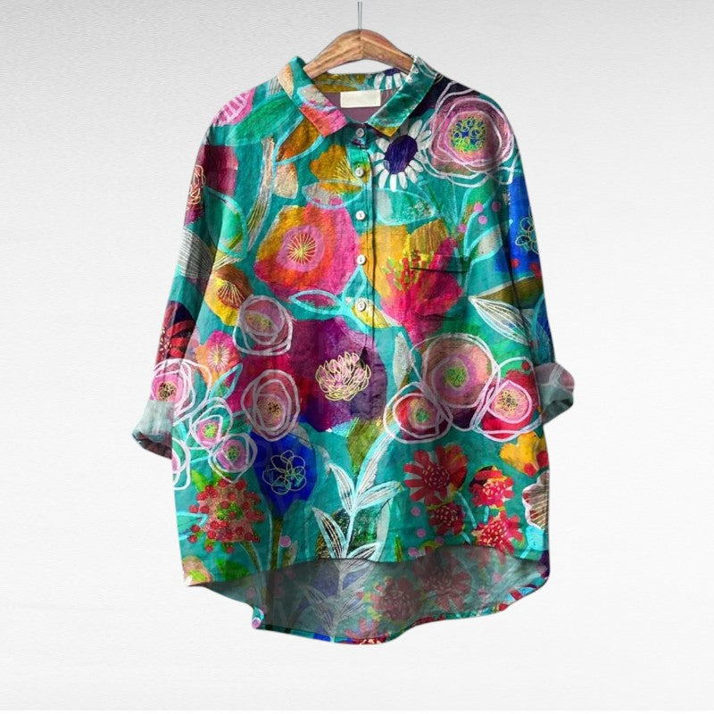 THERESY | Elegant Summer Linen Blouse – House Of Aoife Kinsale
