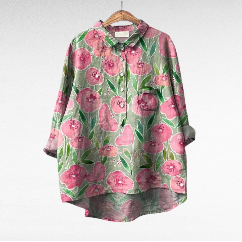 THERESY | Elegant Summer Linen Blouse – House Of Aoife Kinsale