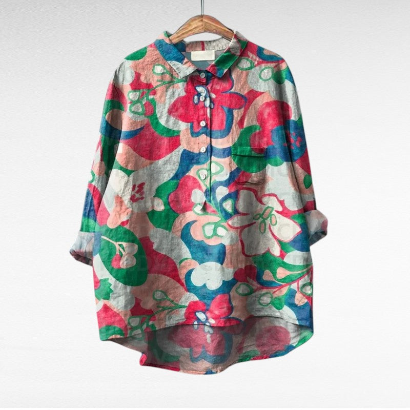 THERESY | Elegant Summer Linen Blouse – House Of Aoife Kinsale